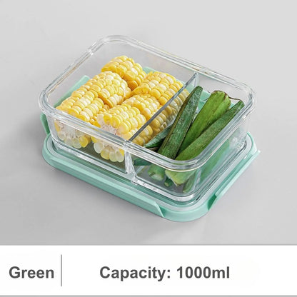Glass Bento Lunch Box, Meal Prep Containers, Food Storage Containers, Airtight Bento Boxes for Microwave, Oven, Freezer