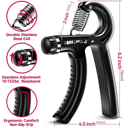 5-60Kg Adjustable Heavy Hand GripperFitness Hand Exerciser Grip Wrist Training Finger Gripper Hand Strengthener for Patient